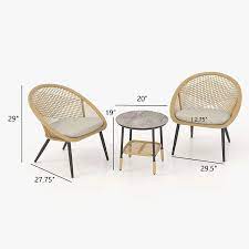 Modern Boho Glam Patio Bistro Set