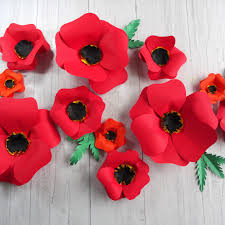 paper poppy wall decor with free