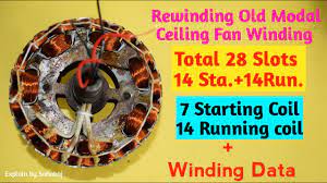 rewinding ceiling fan 14 14 slots