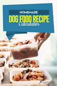 homemade dog food recipe calculator