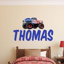 Personalized Name Monster Truck Wall