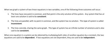 Systems Of Equations In Two Variables A