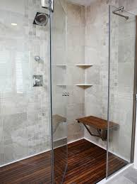 does anybody have a wooden shower floor