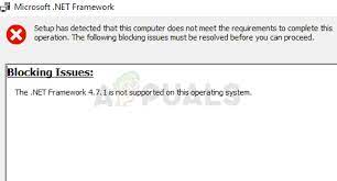 net framework 4 7 is not supported