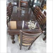 6 seater dining table with glass top at