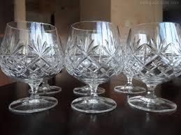 Set Of Six Edinburgh Crystal Brandy Glasses
