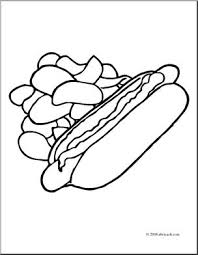 Hot dog coloring pages are a fun way for kids of all ages to develop creativity, focus, motor skills and color recognition. Clip Art Hot Dog Chips Coloring Page I Abcteach Com Abcteach