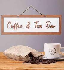 Tea Coffee Bar White Wooden Wall Art