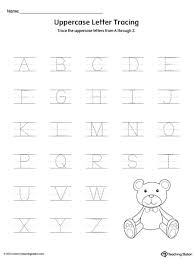 free alphabet uppercase letter tracing