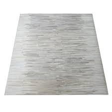 grey stripe design cowhide rug 2 x 2 4m