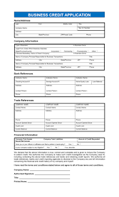 Credit Application Template 40 Free Credit Application Form