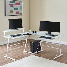 mila l shaped 59 w desk with glass top