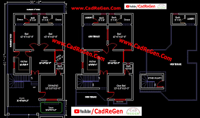 30 x 60 house plan free cad dwg file