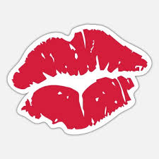 kissing lips stickers unieke designs