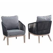 Allen Roth Marina Patio Chairs Grey