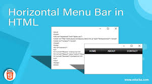 horizontal menu bar in html exles