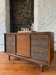 mid century modern stereo credenza mid