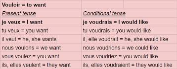 how to use je voudrais in french