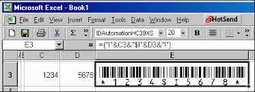 barcoding in microsoft excel