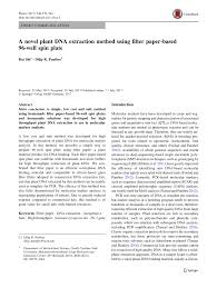 a novel plant dna extraction method