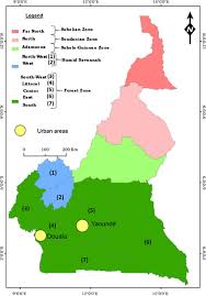 a map of cameroon showing climatic and