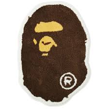 a bathing ape ape head rug mat brown end
