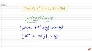 Simplify: `x^2(x+2y)(x-3y)`" - YouTube