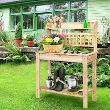 Garden Potting Bench Workstation Table