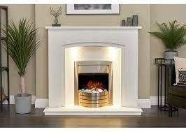 Acantha Granada White Marble Fireplace
