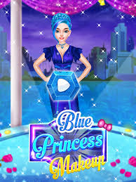 blue princess makeup salon games for