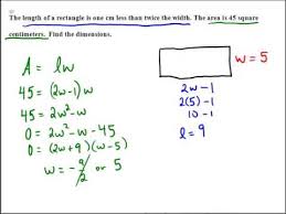 rectangle word problems with area and