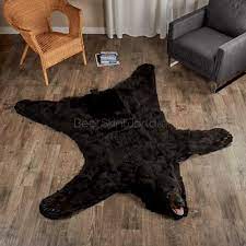decorate with black bear rugs