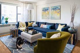 how to style a blue sofa in 2020 on