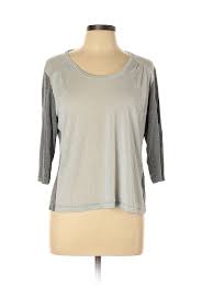 Details About French Connection Women Gray 3 4 Sleeve Top Lg Petite