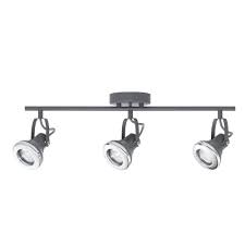 Globe Electric Lawrence 2 Ft 3 Light Gray And Chrome Halogen Track Lighting Kit 58857 The Home Depot