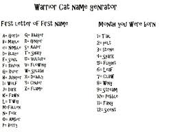 warrior cat name warriors amino