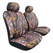 Pink Camo Canvas Car Seat Covers For