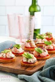 creamy langostino salad bruschetta