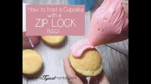 frost cupcakes with a zip lock bag