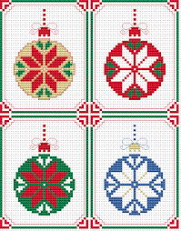 Set Of 4 Christmas Cards Free Cross Stitch Pattern Cross