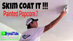 painted popcorn ceiling skim coat