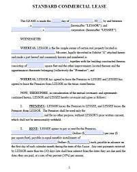 Printable Sample Commercial Lease Agreement Form Real Estate Forms
