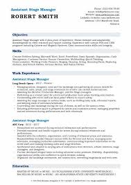 Assistant Stage Manager Resume Samples Qwikresume