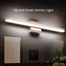 Vanity lights, while absolutely essential, they aren't the only type of lighting you need in your bathroom. Pasoar 16 5in Led Bathroom Vanity Lights Fixtures Up And Down Makeup Mirror Wall Light 9w Cool White 6000k Ip44 Sconce Lighting Chrome Wall Lights Tools Home Improvement