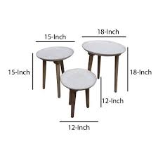 Round Wood Coffee Table Set