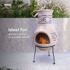 Small Chiminea Outdoor Fireplace Wood