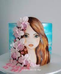 Painted Girl By Couture Cakes By Olga Hand Painted Cakes Girl Cakes  gambar png