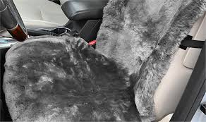 Sheepskin Car Seat Covers Black Grey