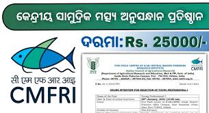 The central marine fisheries research institute releases the notification for the cmfri the last date to apply for the young professional post in cmfri vacancies is 1st august 2017. Cmfri Young Professional Recruitment 2021 Jobs In Odisha Nijukti Khabar