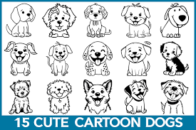 cartoon dog svg bundle puppy set cute